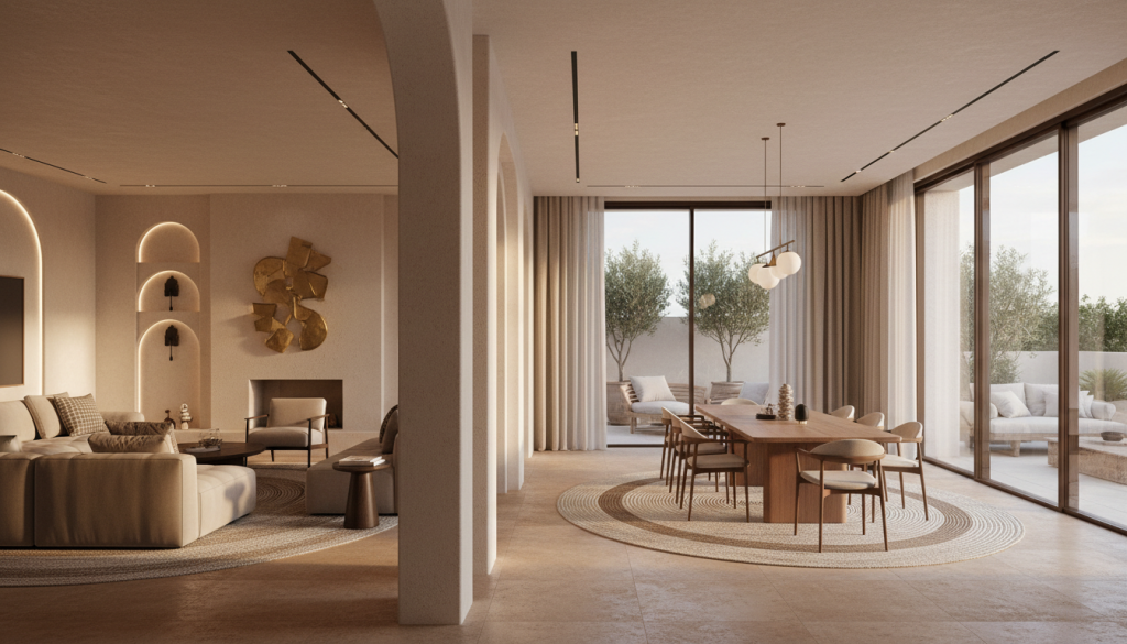 Modern layout ideas inspired by Arabian and Mughal living adapted for a Lahore villa