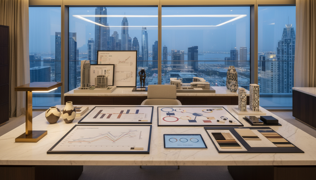 Interior design project timeline management setup showing planning, scheduling, and checklist organization