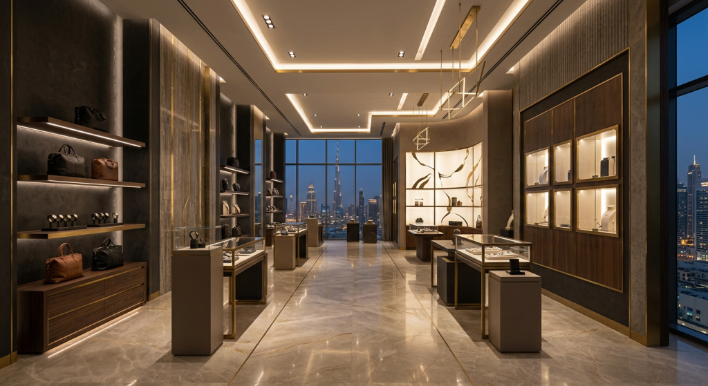 Luxury retail interior in Lahore showing how color influences customer perception and behaviour