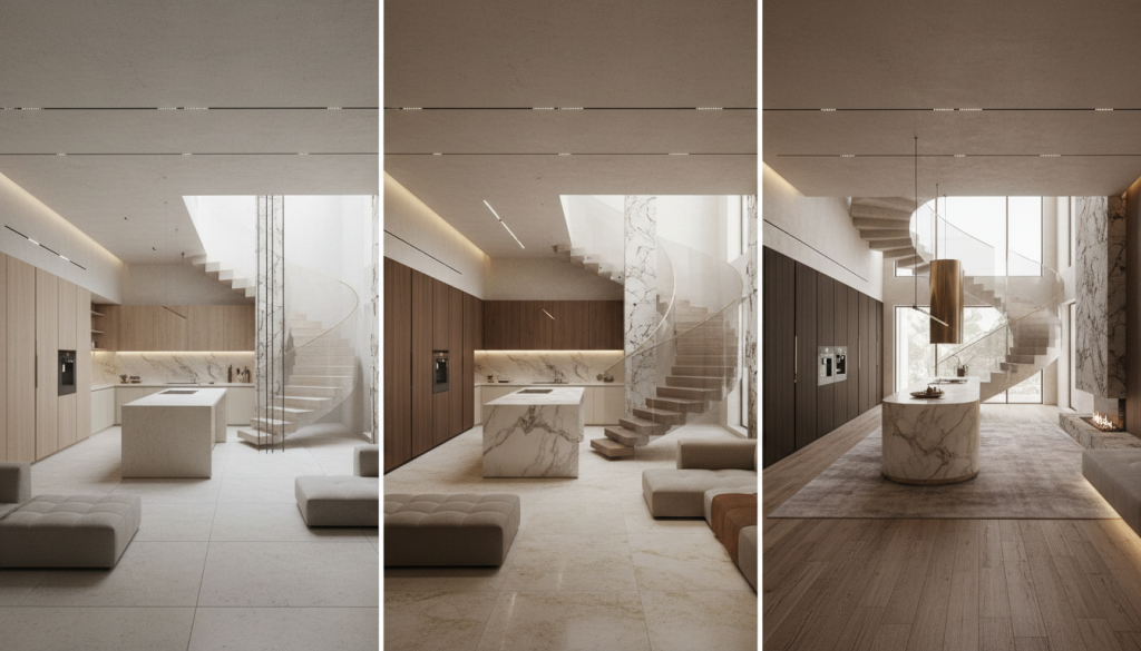 Lahore villa interior showing design evolution and rising complexity during a project going over budget