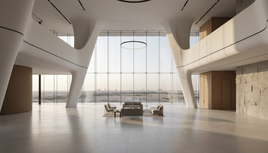 Lahore luxury villa interior showing an oversized space with undersized furniture, highlighting the need for custom design, custom furniture designers in Lahore