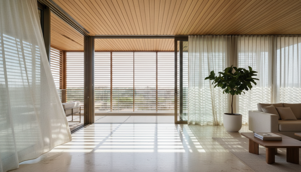 Bright modern interior with large windows and ventilation design emphasizing natural light in a Lahore home
